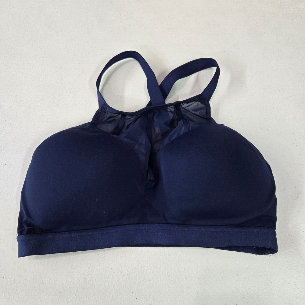 Victoria Secret Women Sports Bra 34D Blue Racerback Wireless Lightly Lined‎
